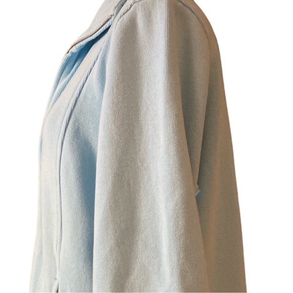 $10$ add on Lady Hathaway light blue cotton blend zip front jacket with pockets - Picture 5 of 13